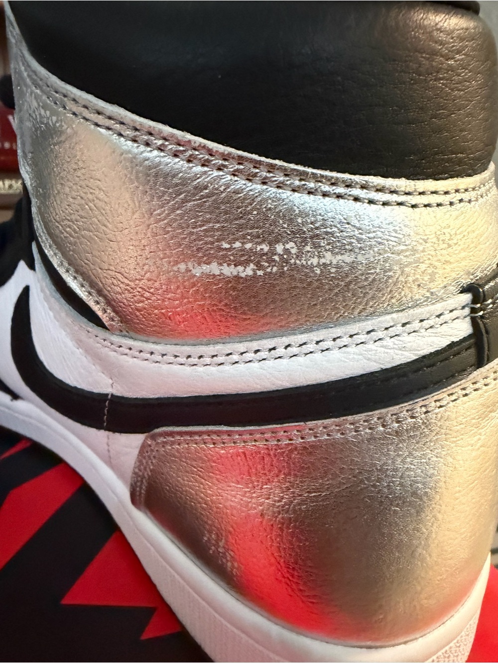 Jordan Men's High Top Sneakers - Black and Silver - Picture 7 of 13
